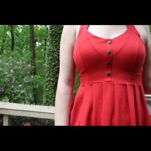 Orangey pink backless summer dress